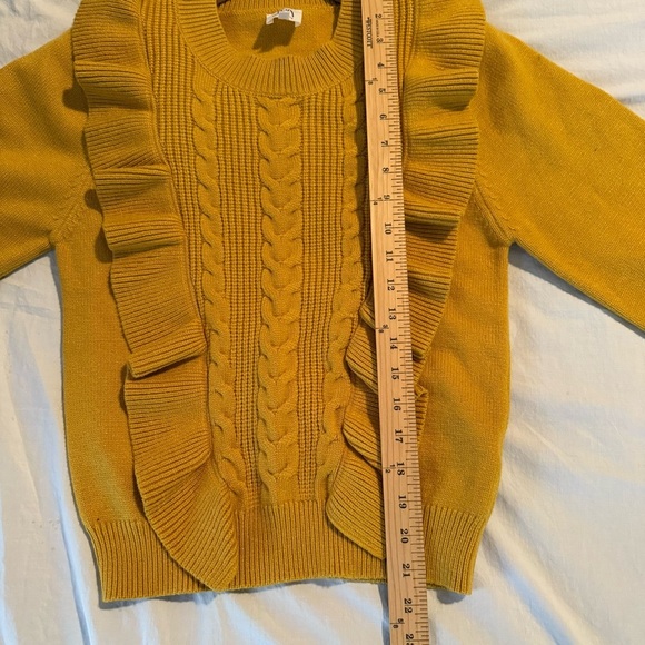 dRA Los Angeles Yellow Ruffled Sweater, Size S - Picture 8 of 10